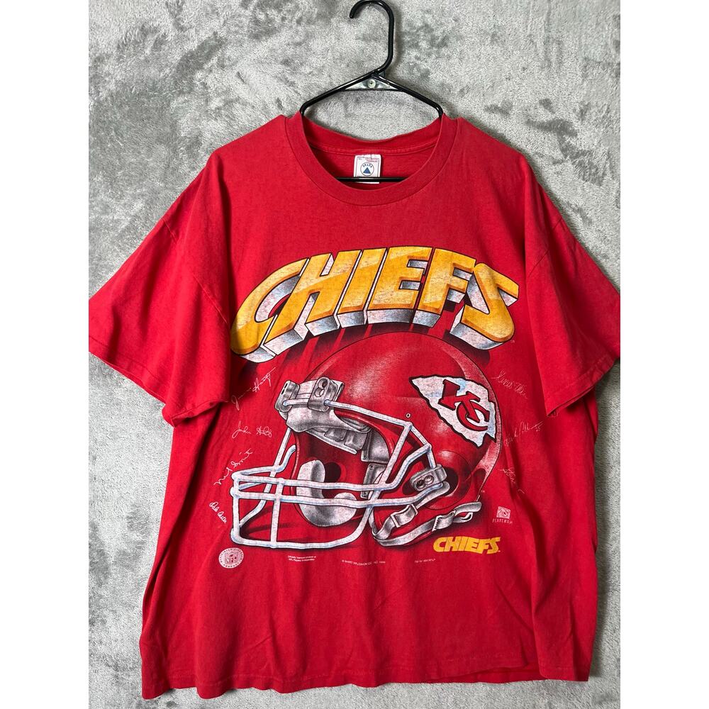 Vintage‎ Kansas City Chiefs Single Stitch T Faded Red Graphic 90s NFL Streetwear